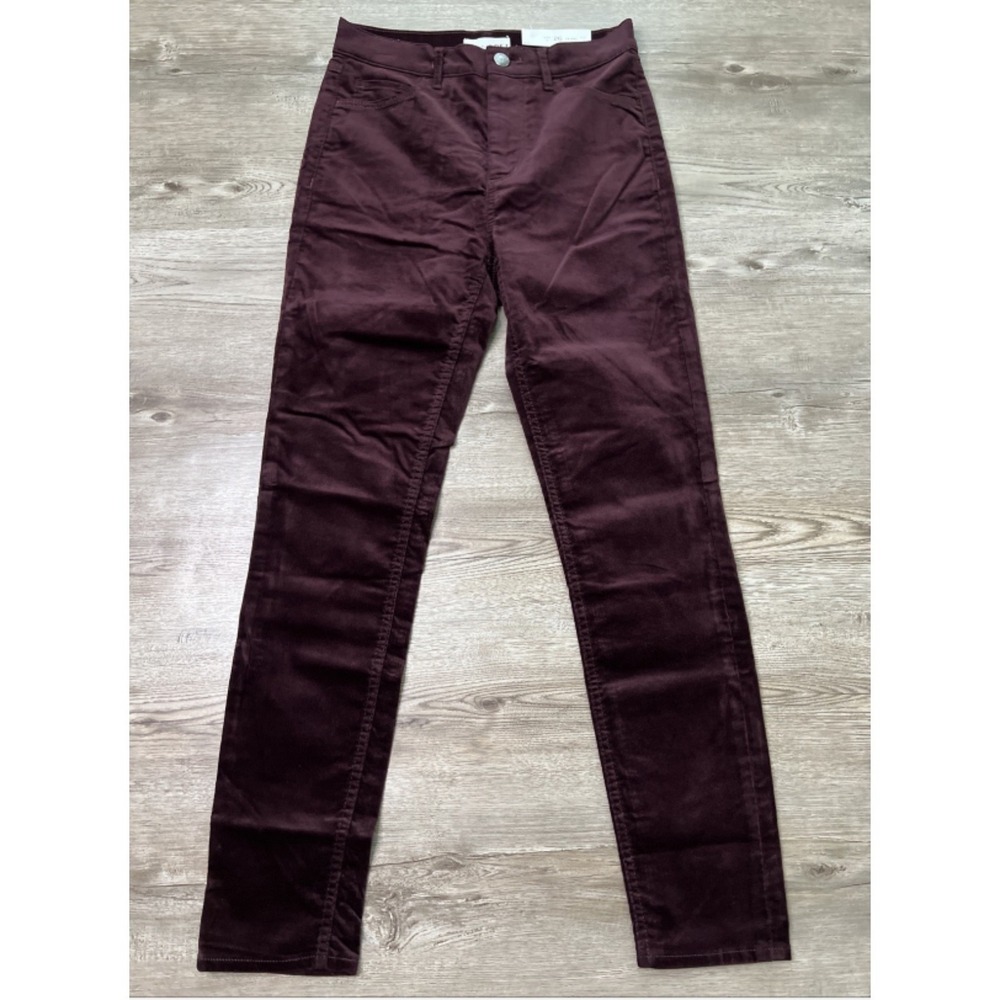 LOFT Velvet Skinny Jeans Womens 26 Purple Hi Rise Full Length Stretch NWT